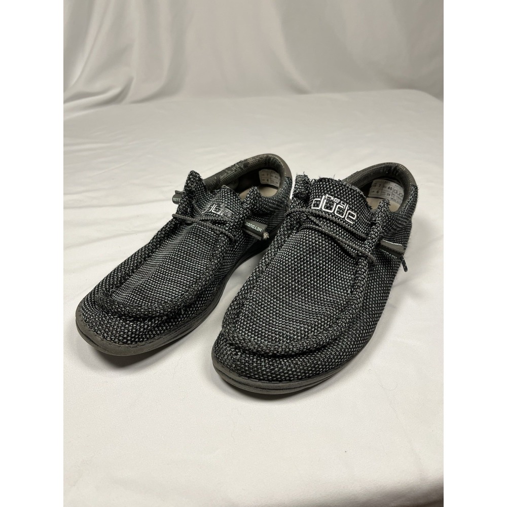 Heydude Wally Sox Black Gray Knit Slip On Casual Shoes Mens 7 110352138